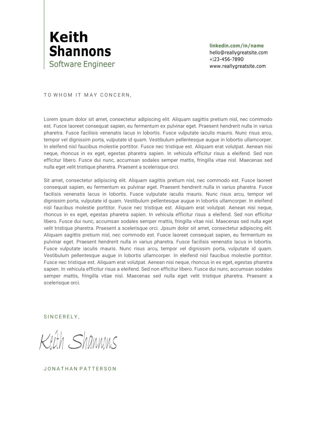 Professional cover letter template 8