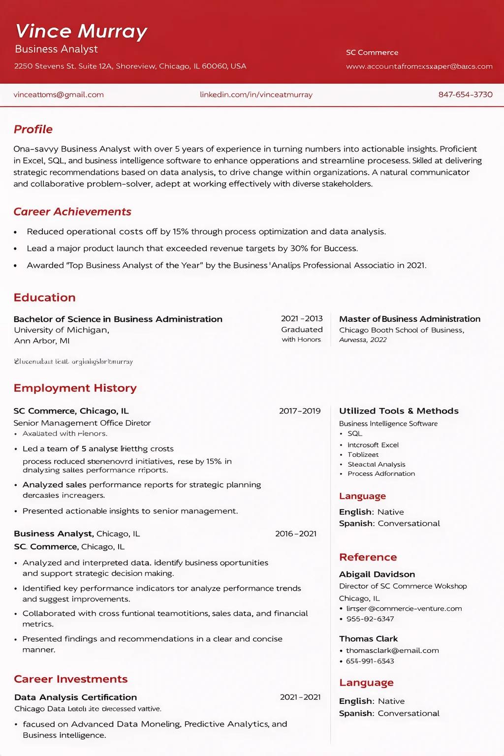 Bold accent resume template