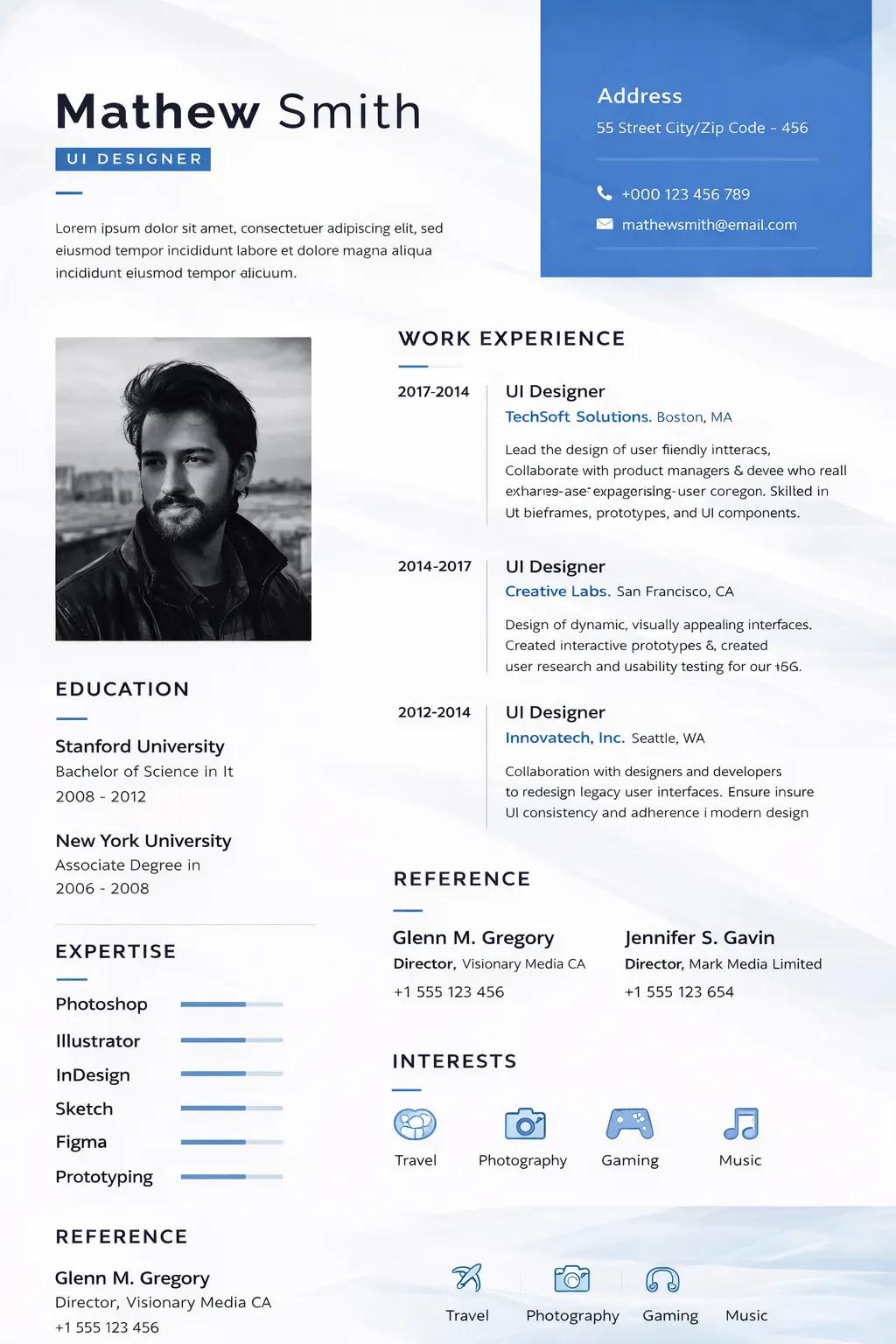 Mathew Smith Resume Template