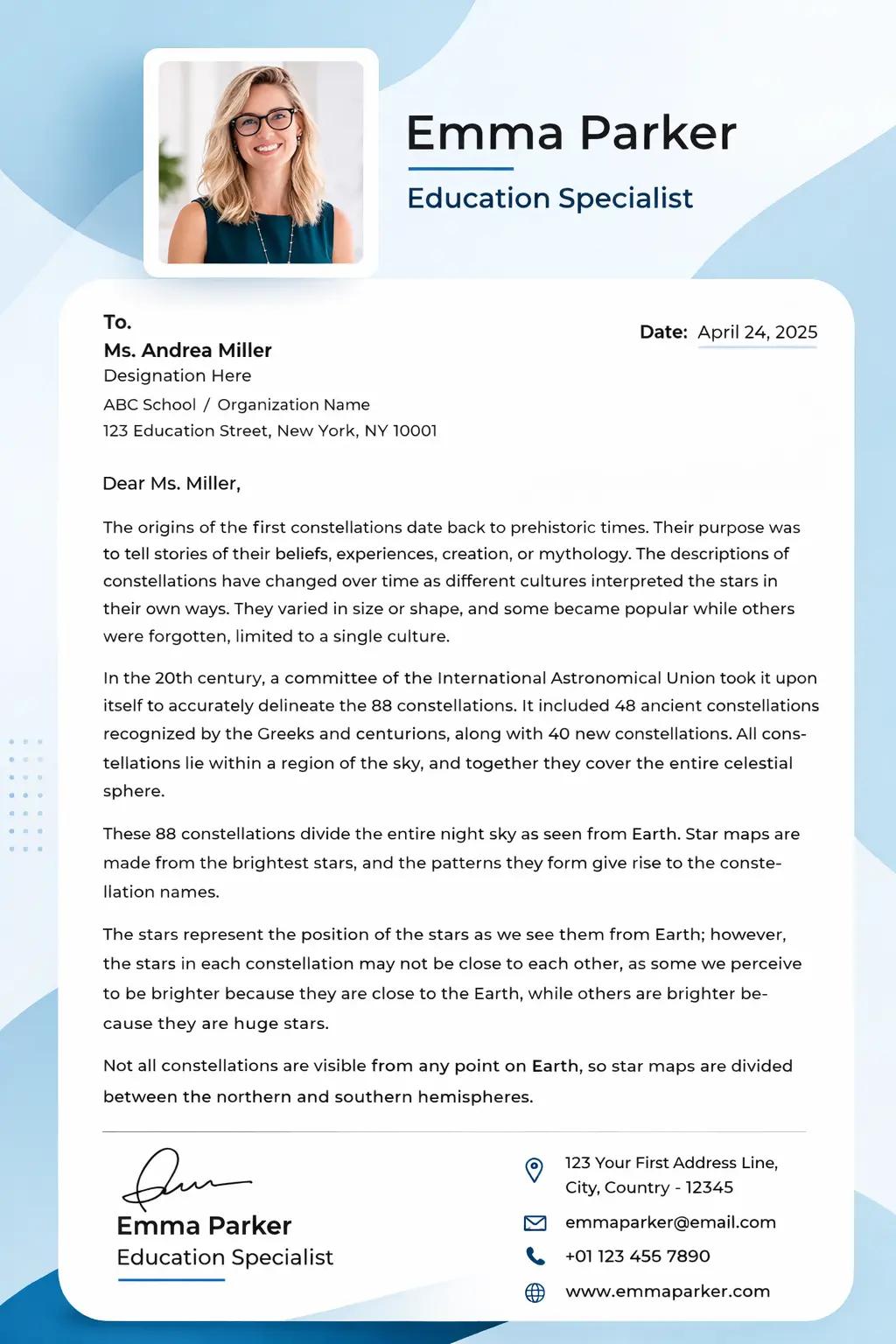 Emma parker Cover letter